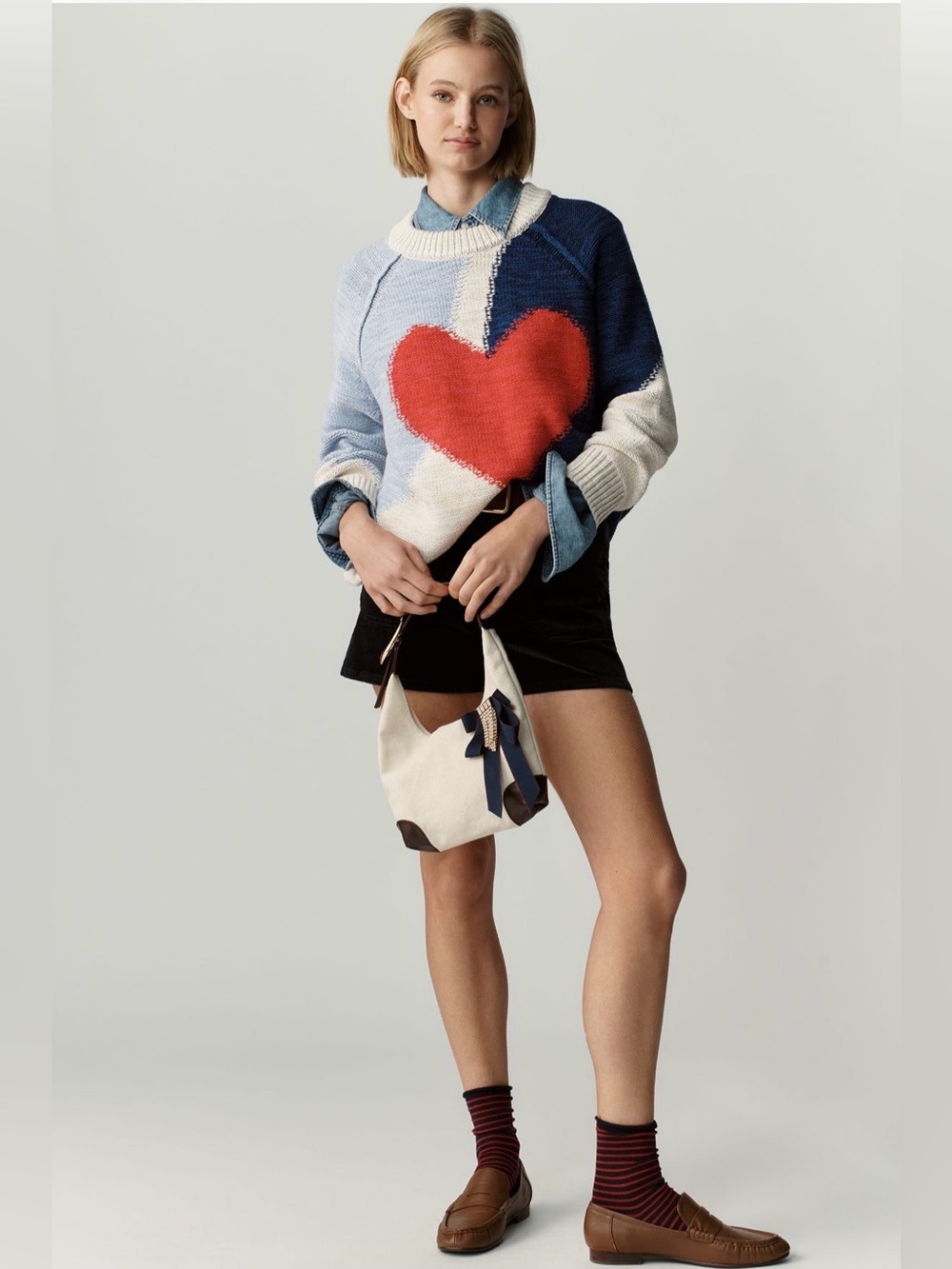 Pilcro Long-Sleeve Oversized Crew-Neck Cotton Sweater
